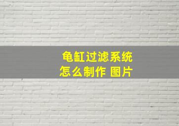 龟缸过滤系统怎么制作 图片